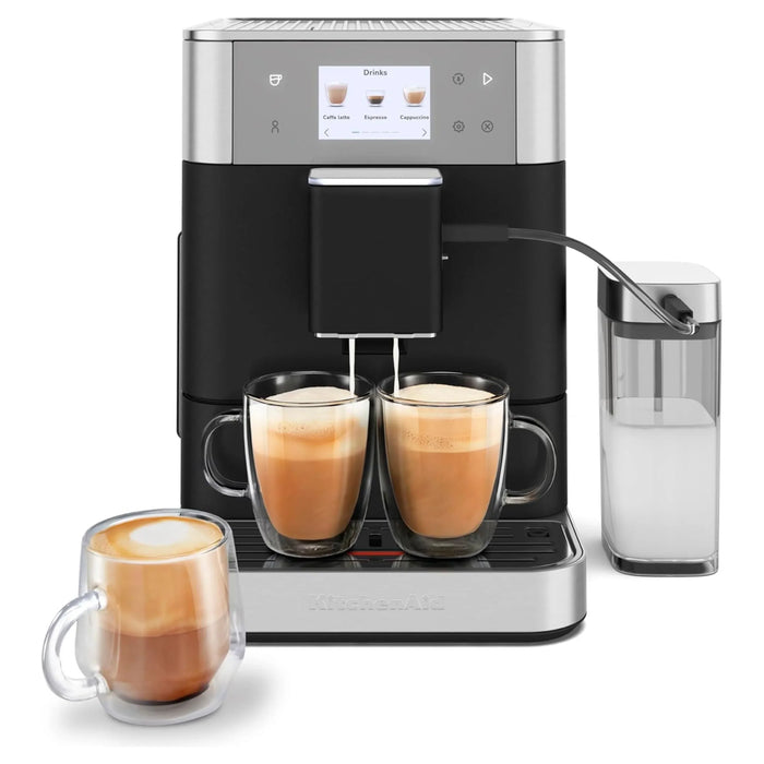 KitchenAid KF7 Fully Automatic Espresso Machine with Milk Container – Cast Iron Black – KES8557BK