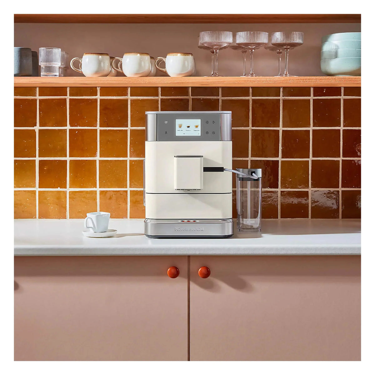 KitchenAid KF7 Fully Automatic Espresso Machine with Milk Container – Porcelain White – KES8557PL