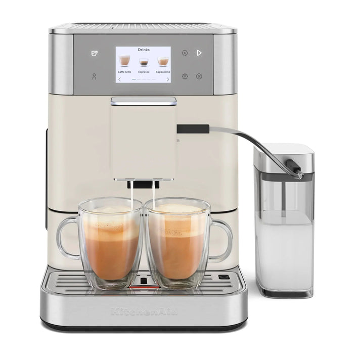 KitchenAid KF7 Fully Automatic Espresso Machine with Milk Container – Porcelain White – KES8557PL