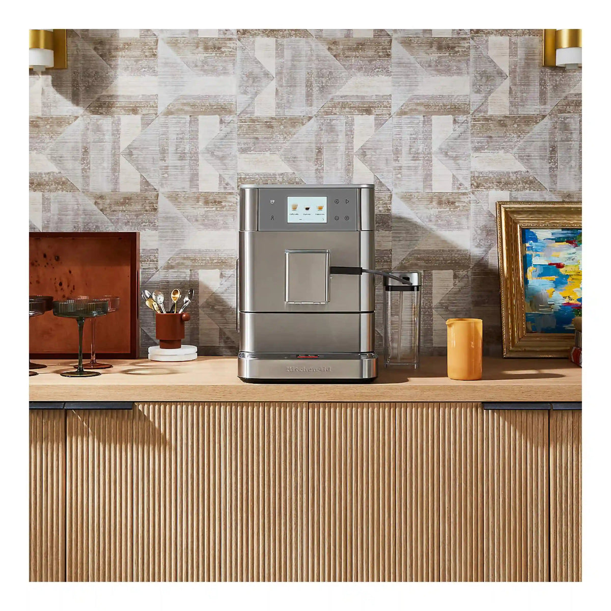 KitchenAid KF7 Fully Automatic Espresso Machine with Milk Container – Stainless Steel – KES8557SX