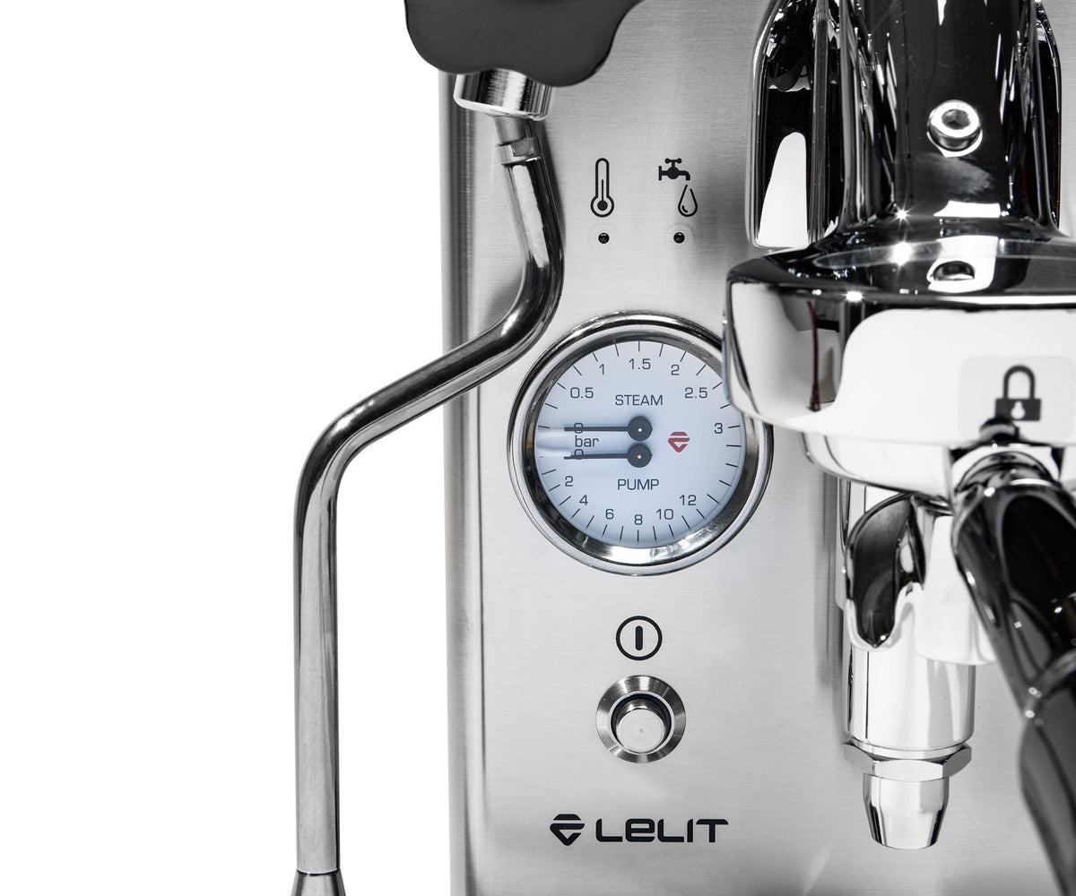 Lelit Mara X Heat-Exchange Espresso Machine with Matte Gold Stainless Steel Exterior