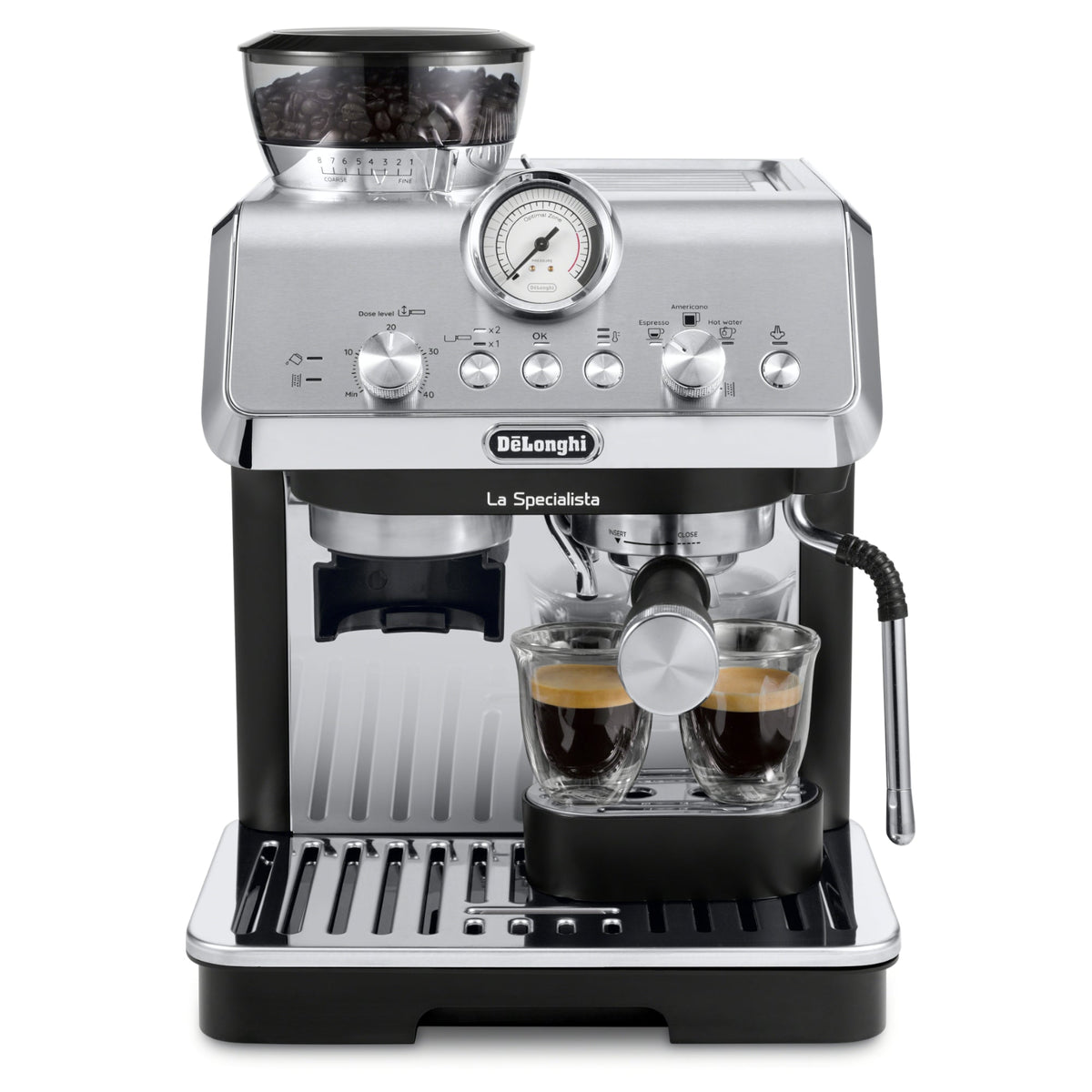 De’Longhi La Specialista Arte Semi-Automatic Espresso Machine with Built-In Grinder – EC9155MB