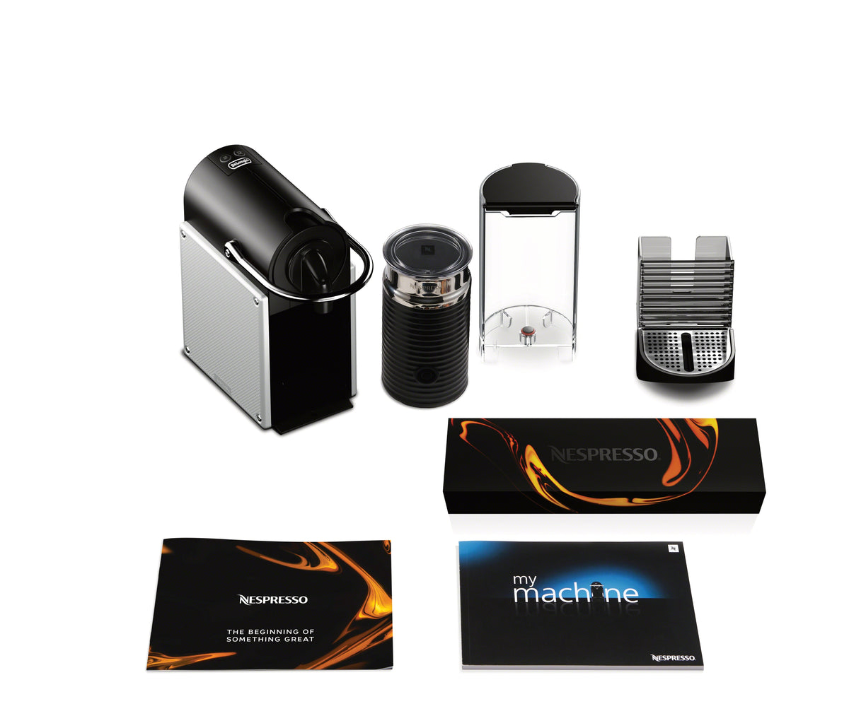 Nespresso by De’Longhi Pixie Capsule Espresso Machine with Aeroccino Milk Frother – Aluminum