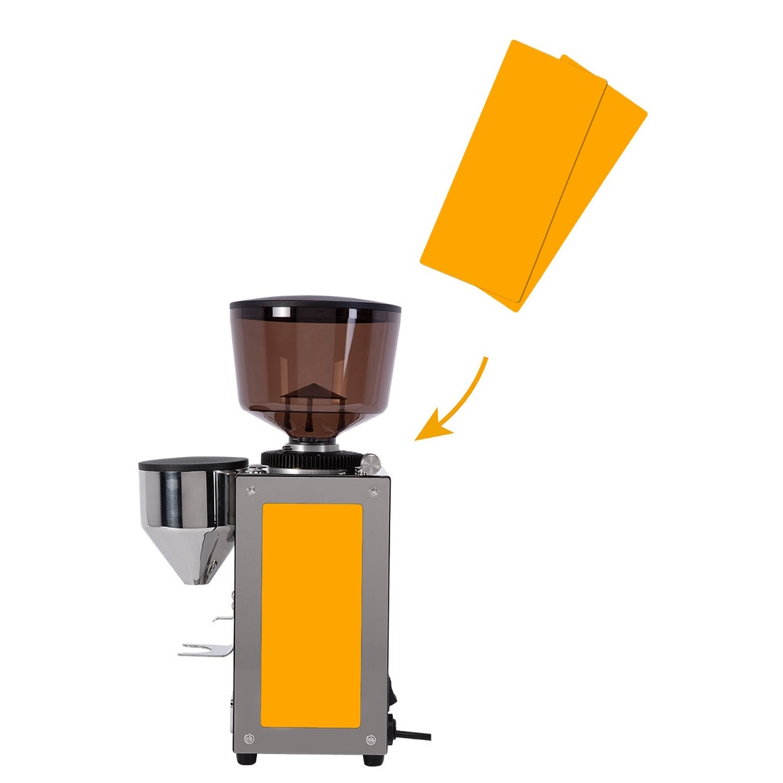 Profitec Pro T64 Magnetic Grinder Side Panels in Joyful Yellow