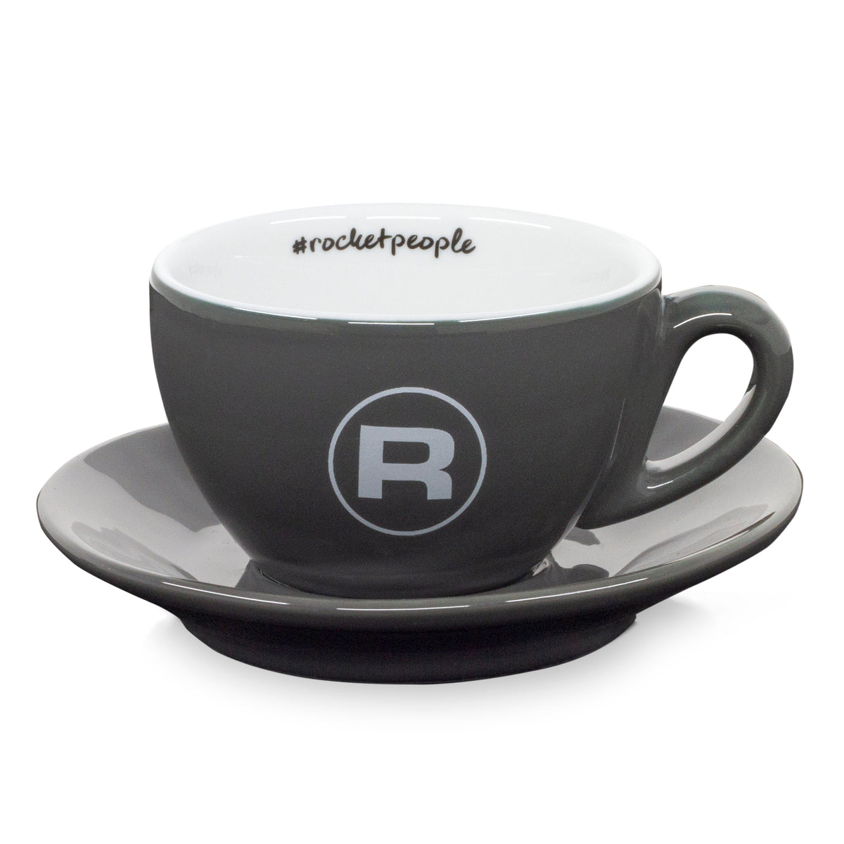 Rocket Espresso Cappuccino Cups and Saucers in Grey – 6 fl oz, 6-Piece Set