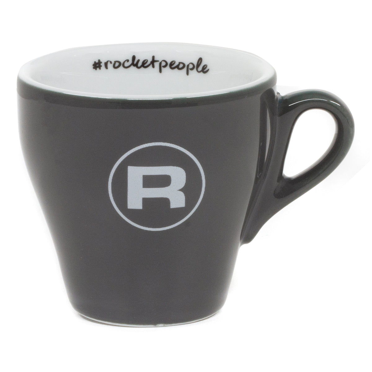 Rocket Espresso Grey Flat White Cups and Saucers – 4 fl oz, 6-Piece Set
