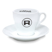 Rocket Espresso White Flat White Cups and Saucers – 4 fl oz, 6-Piece Set