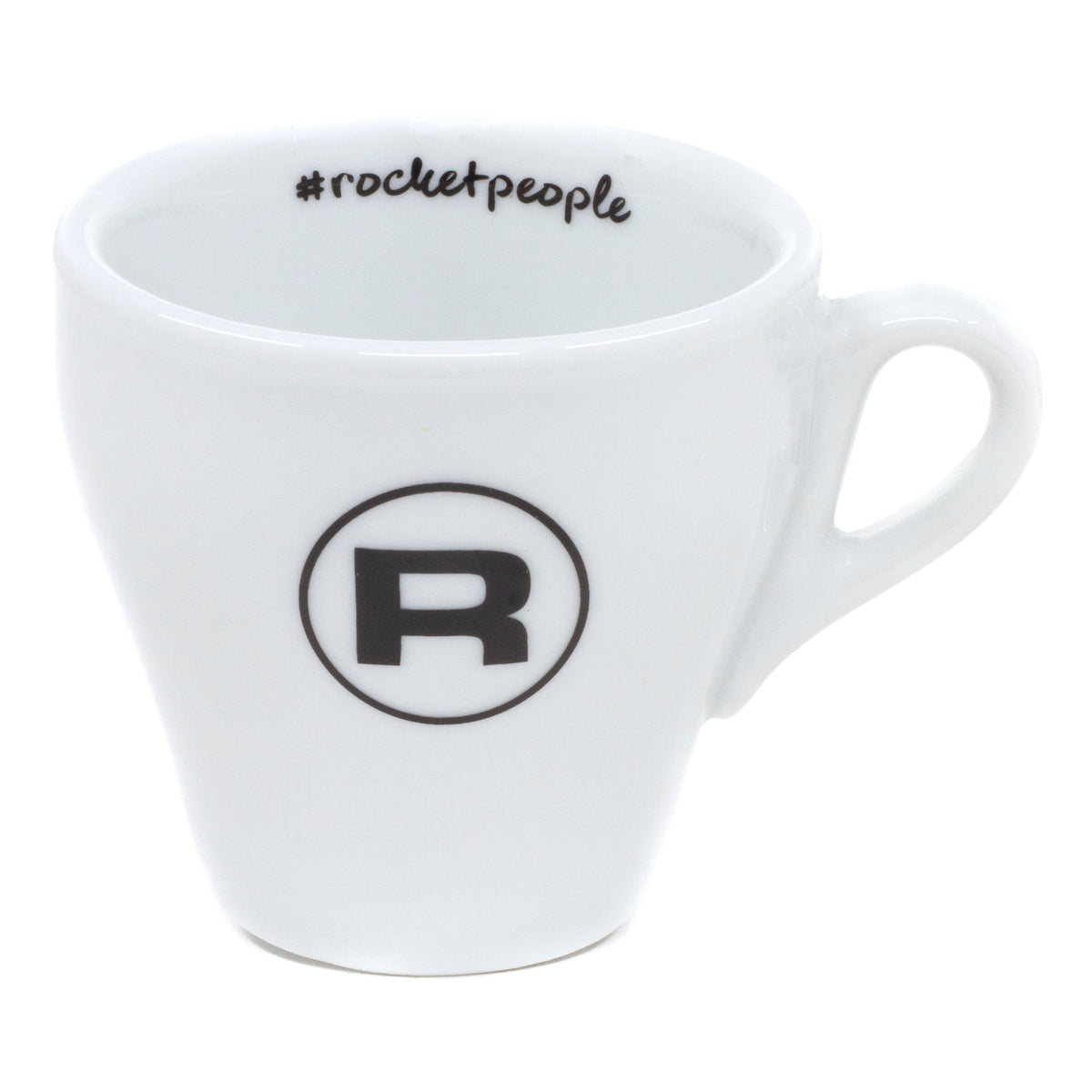 Rocket Espresso White Flat White Cups and Saucers – 4 fl oz, 6-Piece Set