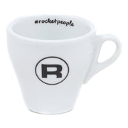 Rocket Espresso White Flat White Cups and Saucers – 4 fl oz, 6-Piece Set