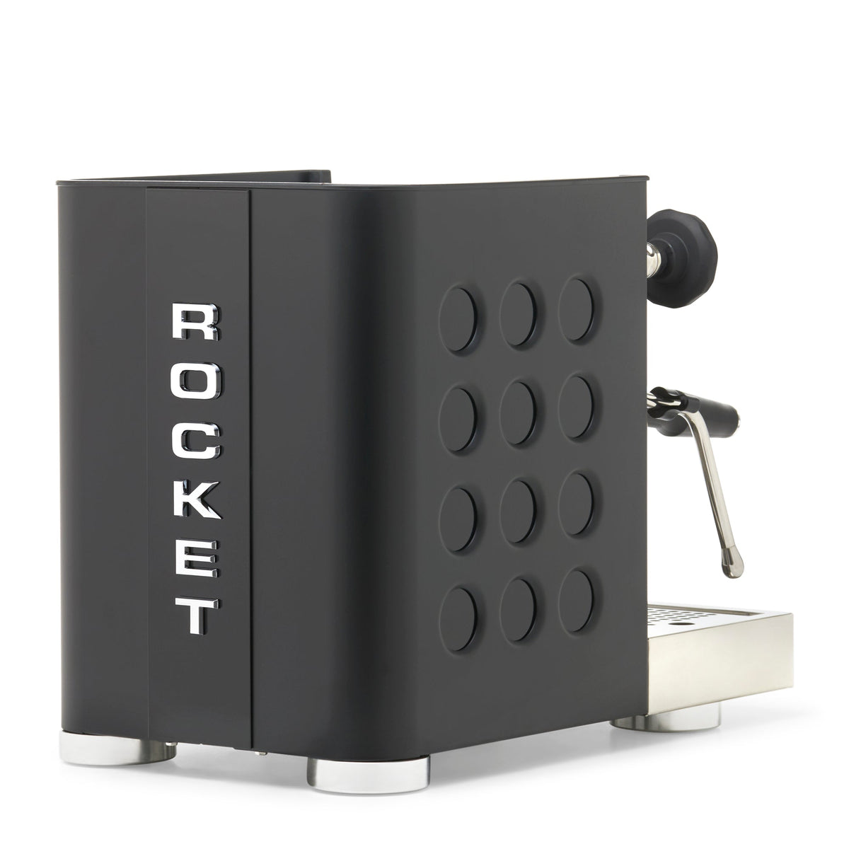Rocket Espresso Appartamento TCA Heat-Exchange Espresso Machine in Black with Black Stripe