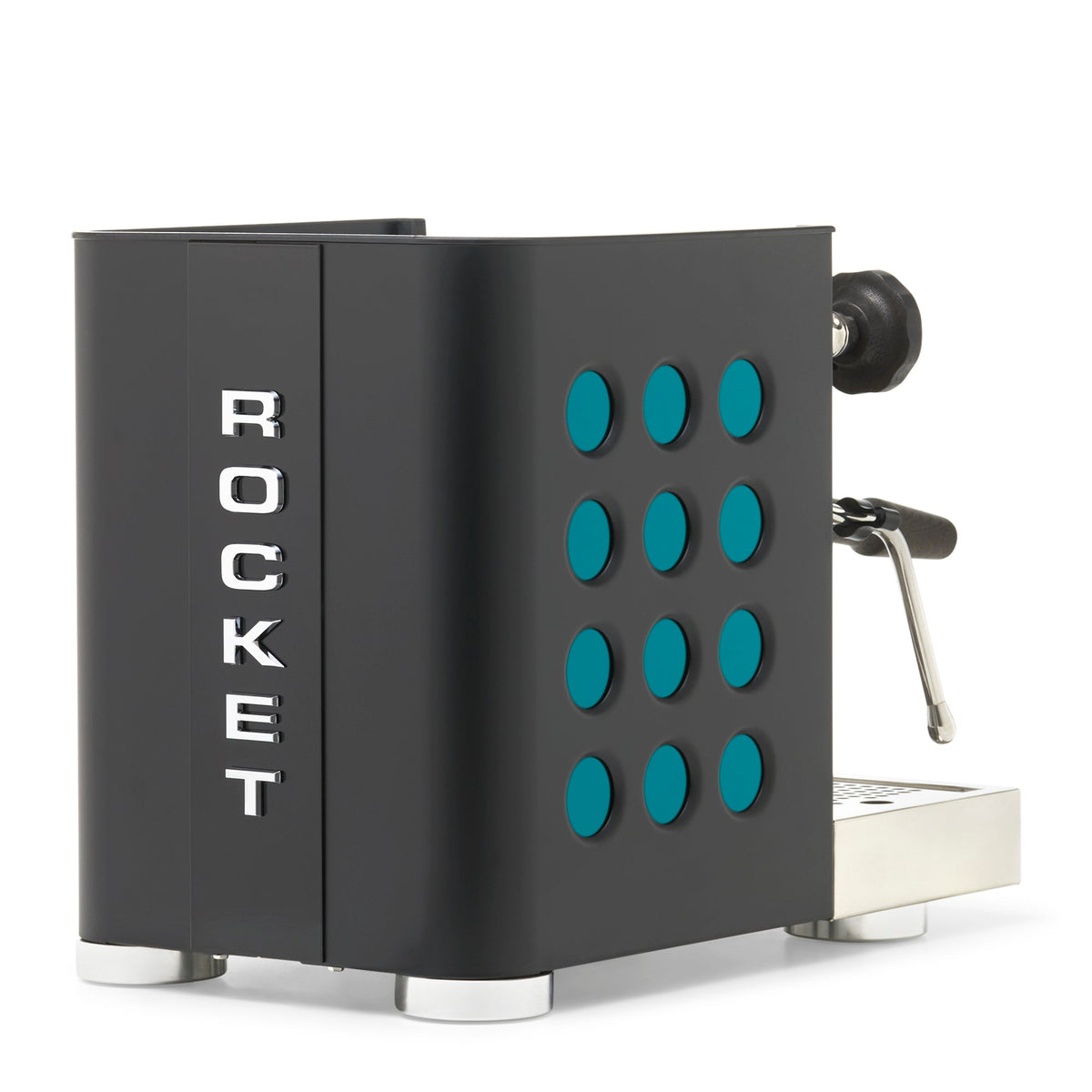 Rocket Espresso Appartamento TCA Heat-Exchange Espresso Machine in Black with Black Stripe