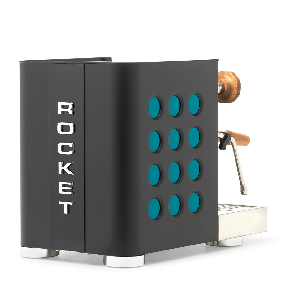Rocket Espresso Appartamento TCA Heat-Exchange Espresso Machine in Black with Black Stripe