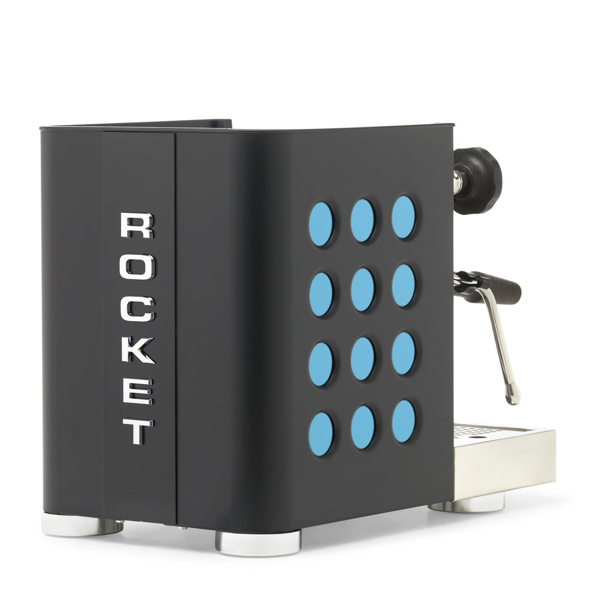 Rocket Espresso Appartamento TCA Heat-Exchange Espresso Machine in Black with Black Stripe