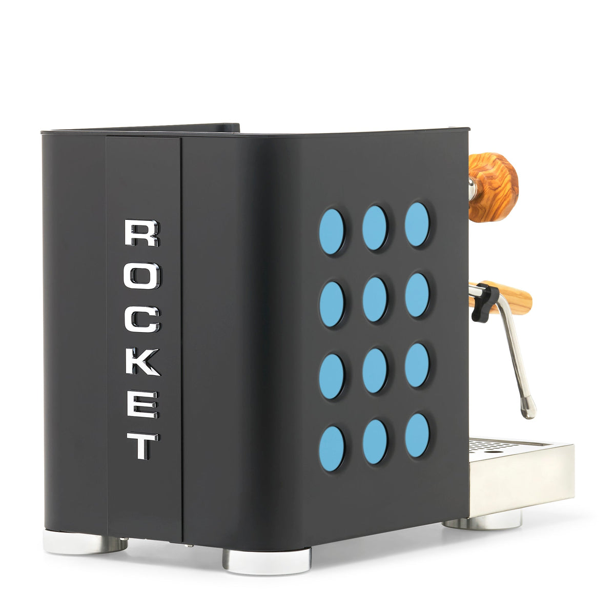 Rocket Espresso Appartamento TCA Heat-Exchange Espresso Machine in Black with Black Stripe