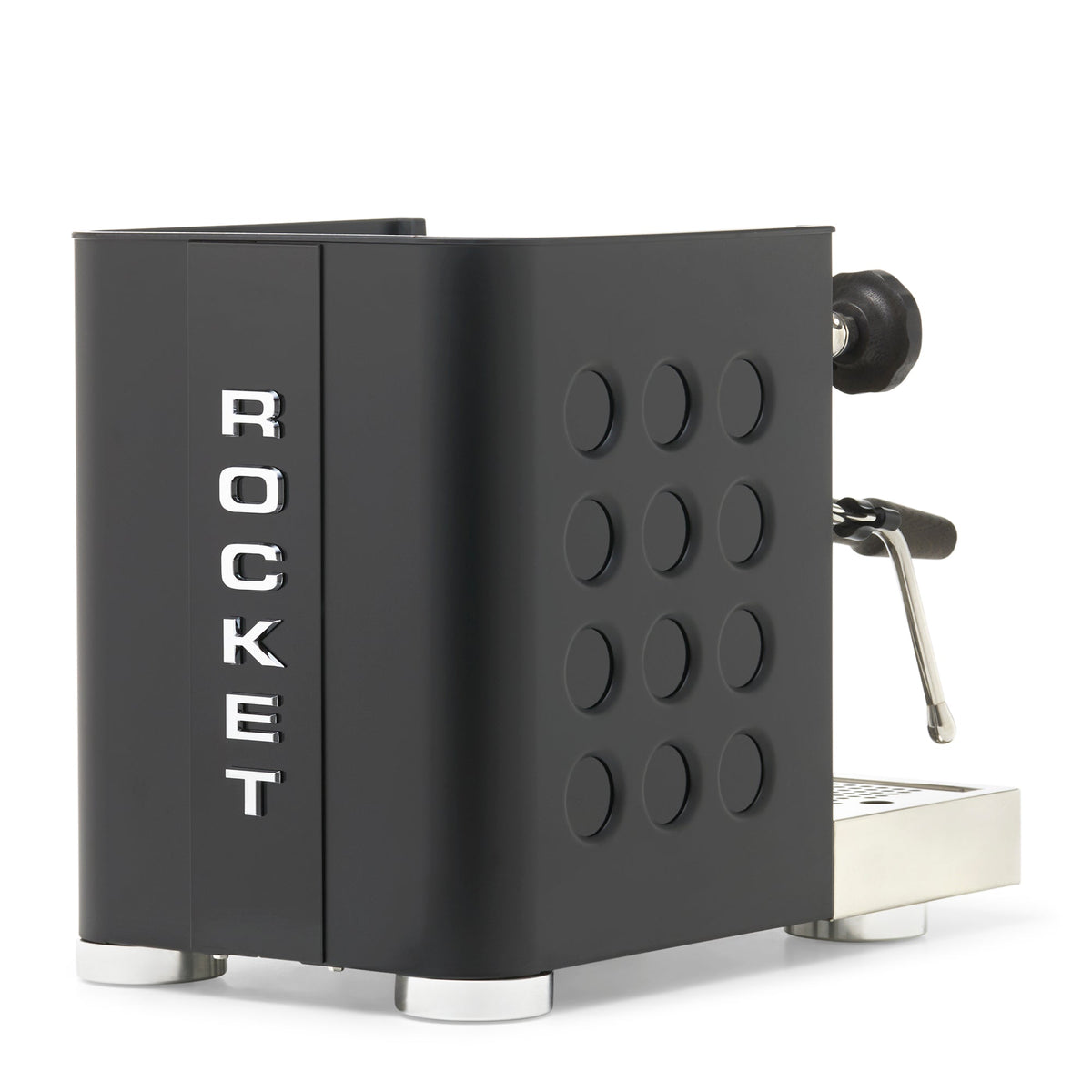 Rocket Espresso Appartamento TCA Heat-Exchange Espresso Machine in Black with Black Stripe