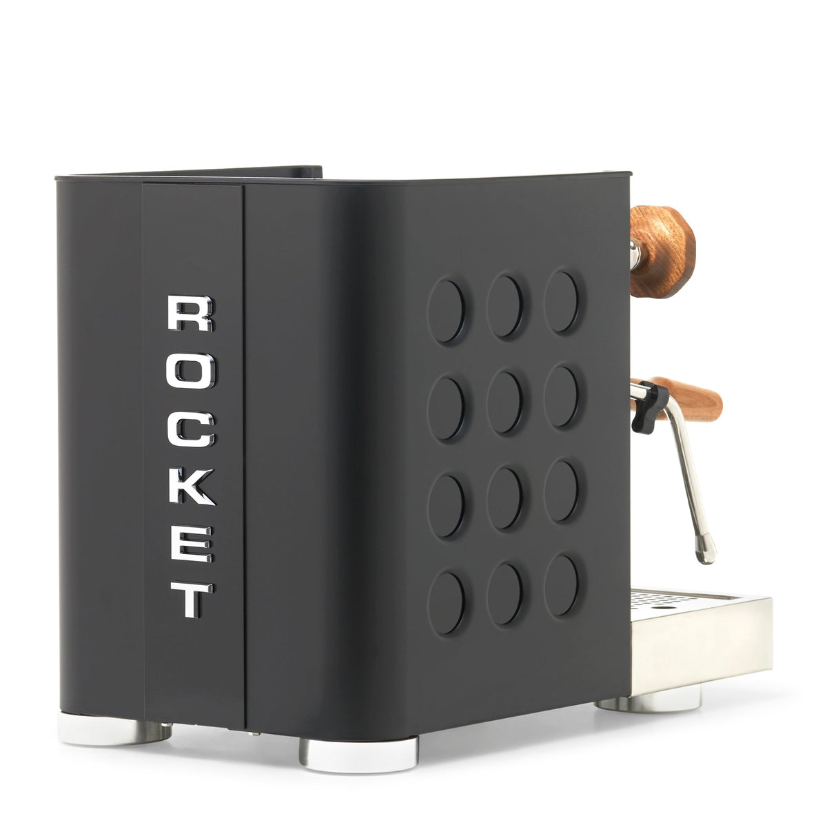 Rocket Espresso Appartamento TCA Heat-Exchange Espresso Machine in Black with Black Stripe