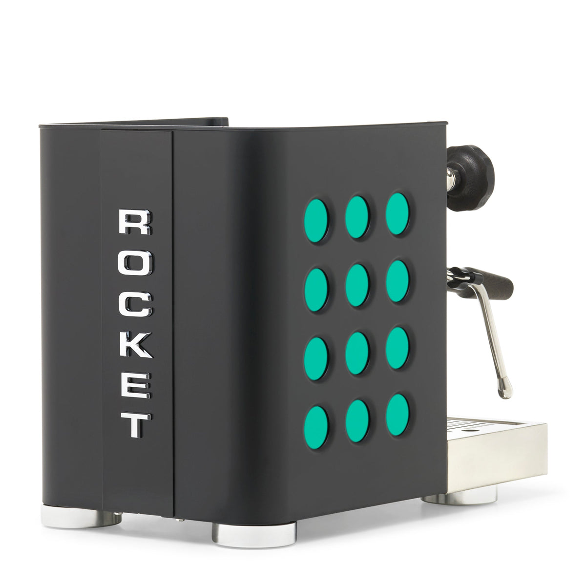 Rocket Espresso Appartamento TCA Heat-Exchange Espresso Machine in Black with Black Stripe