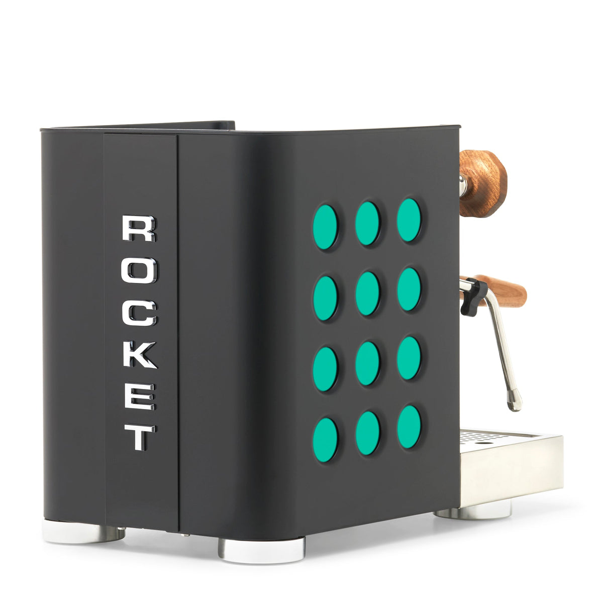 Rocket Espresso Appartamento TCA Heat-Exchange Espresso Machine in Black with Black Stripe