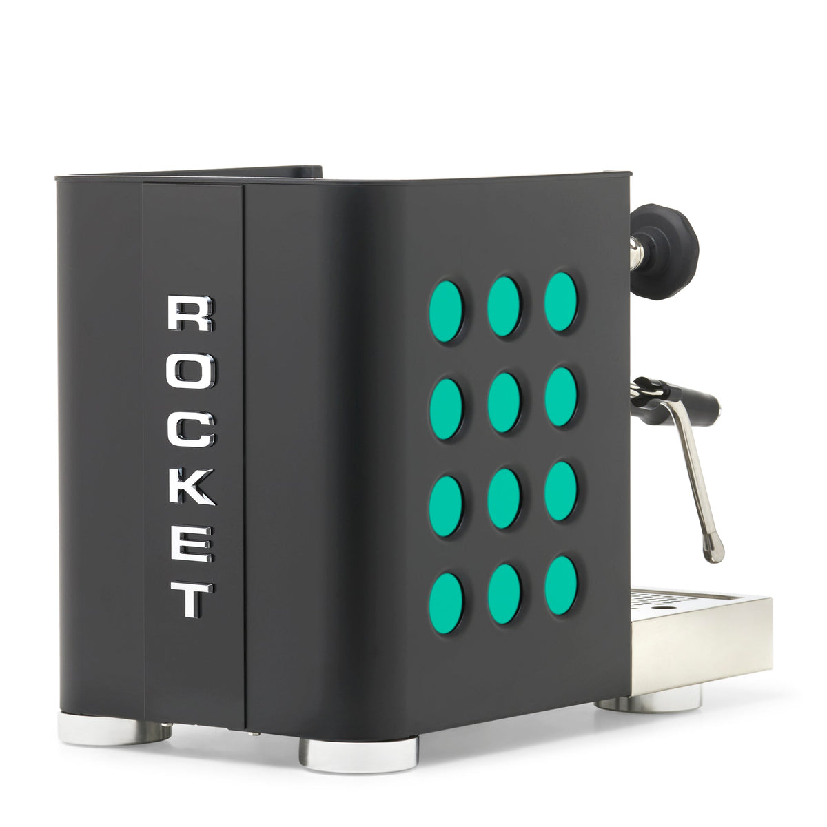 Rocket Espresso Appartamento TCA Heat-Exchange Espresso Machine in Black with Black Stripe