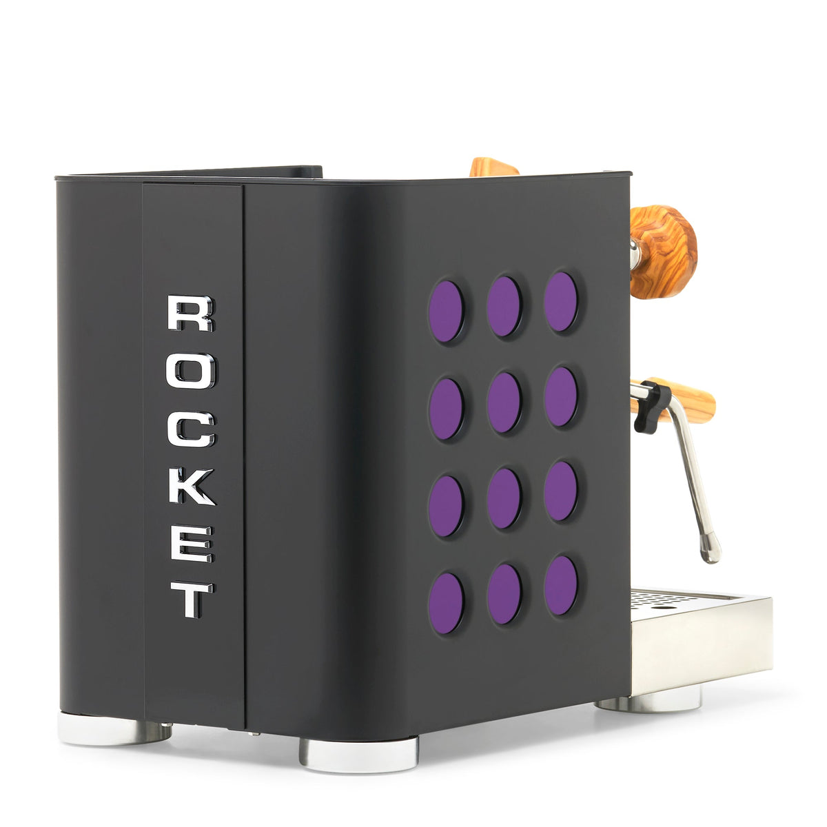 Rocket Espresso Appartamento TCA Heat-Exchange Espresso Machine in Black with Black Stripe