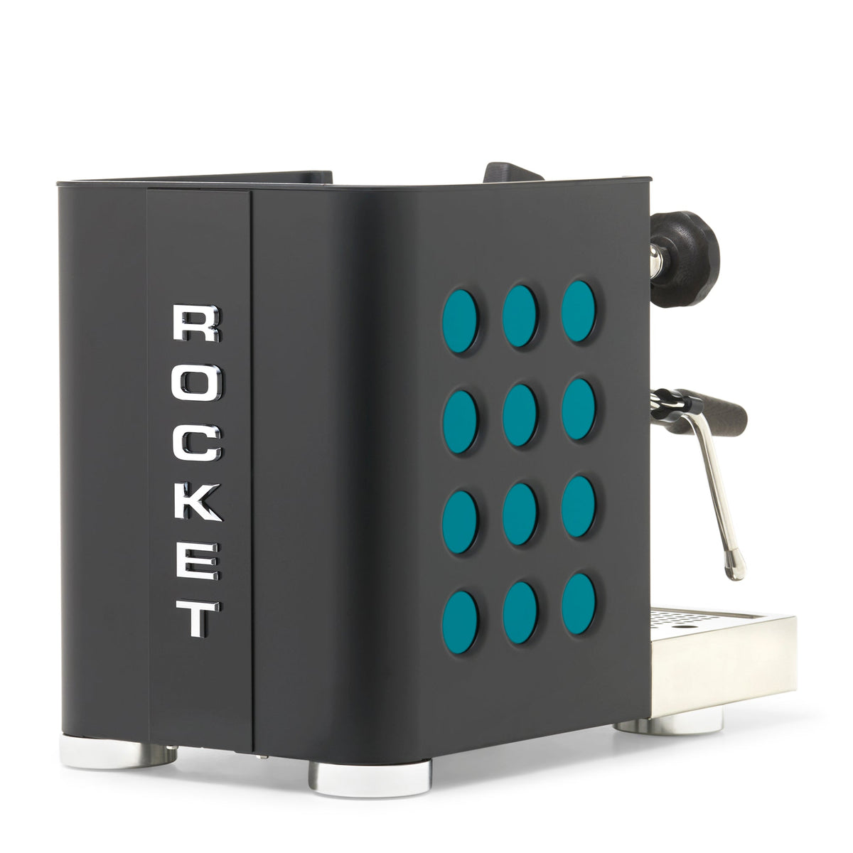 Rocket Espresso Appartamento TCA Heat-Exchange Espresso Machine in Black with Black Stripe