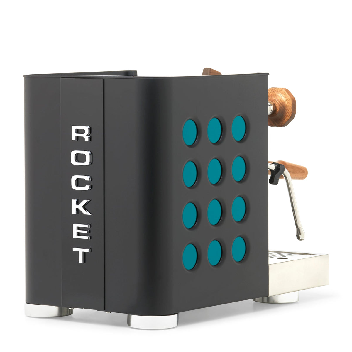 Rocket Espresso Appartamento TCA Heat-Exchange Espresso Machine in Black with Black Stripe