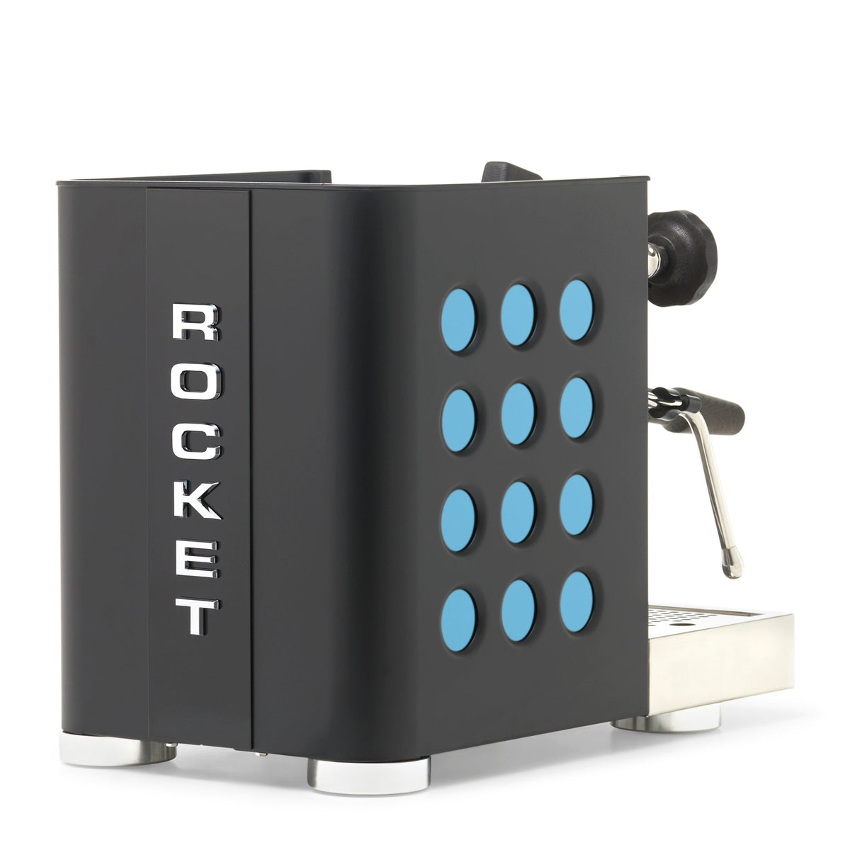 Rocket Espresso Appartamento TCA Heat-Exchange Espresso Machine in Black with Black Stripe