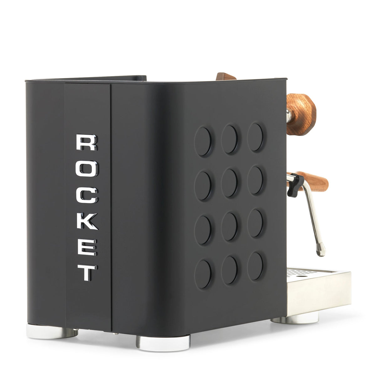 Rocket Espresso Appartamento TCA Heat-Exchange Espresso Machine in Black with Black Stripe