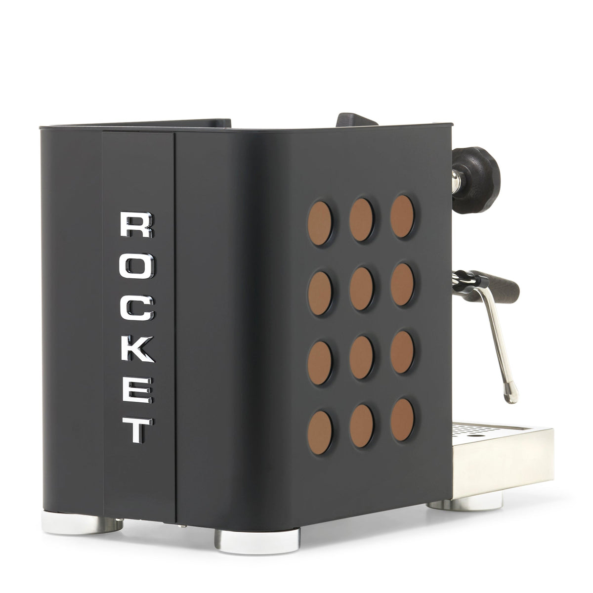 Rocket Espresso Appartamento TCA Heat-Exchange Espresso Machine in Black with Black Stripe