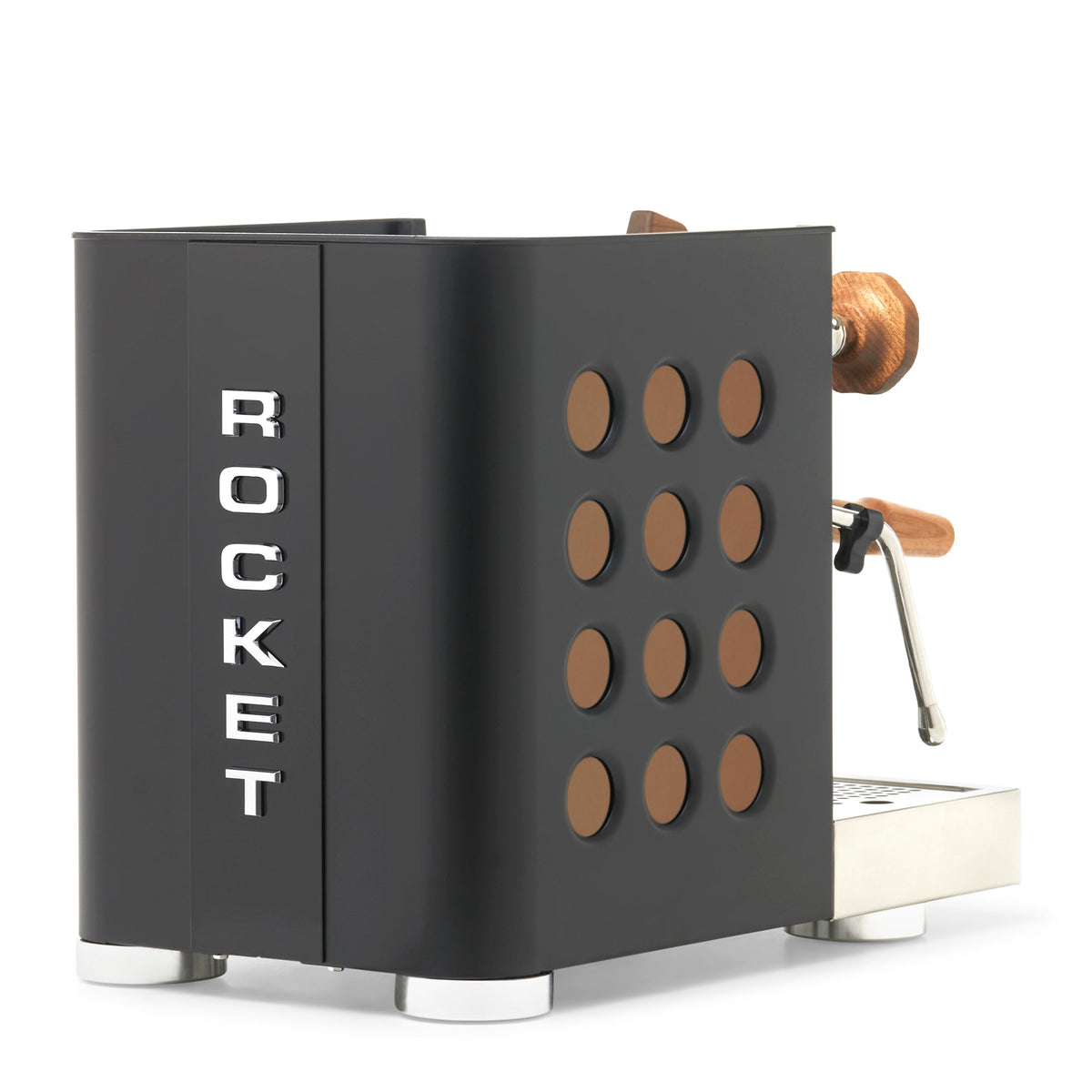 Rocket Espresso Appartamento TCA Heat-Exchange Espresso Machine in Black with Black Stripe