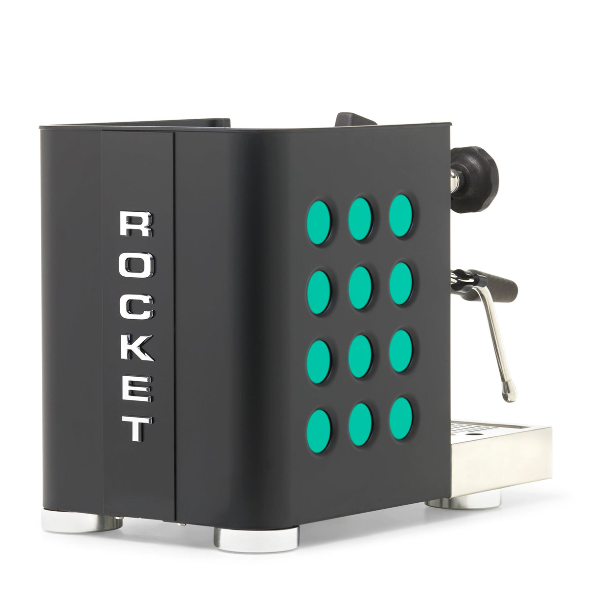 Rocket Espresso Appartamento TCA Heat-Exchange Espresso Machine in Black with Black Stripe