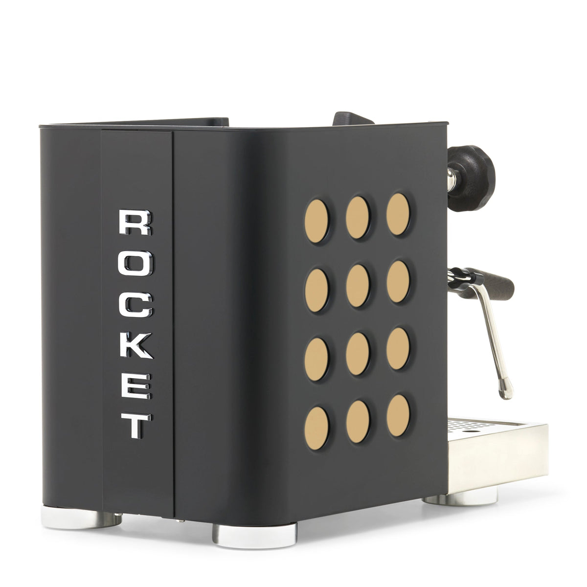 Rocket Espresso Appartamento TCA Heat-Exchange Espresso Machine in Black with Black Stripe