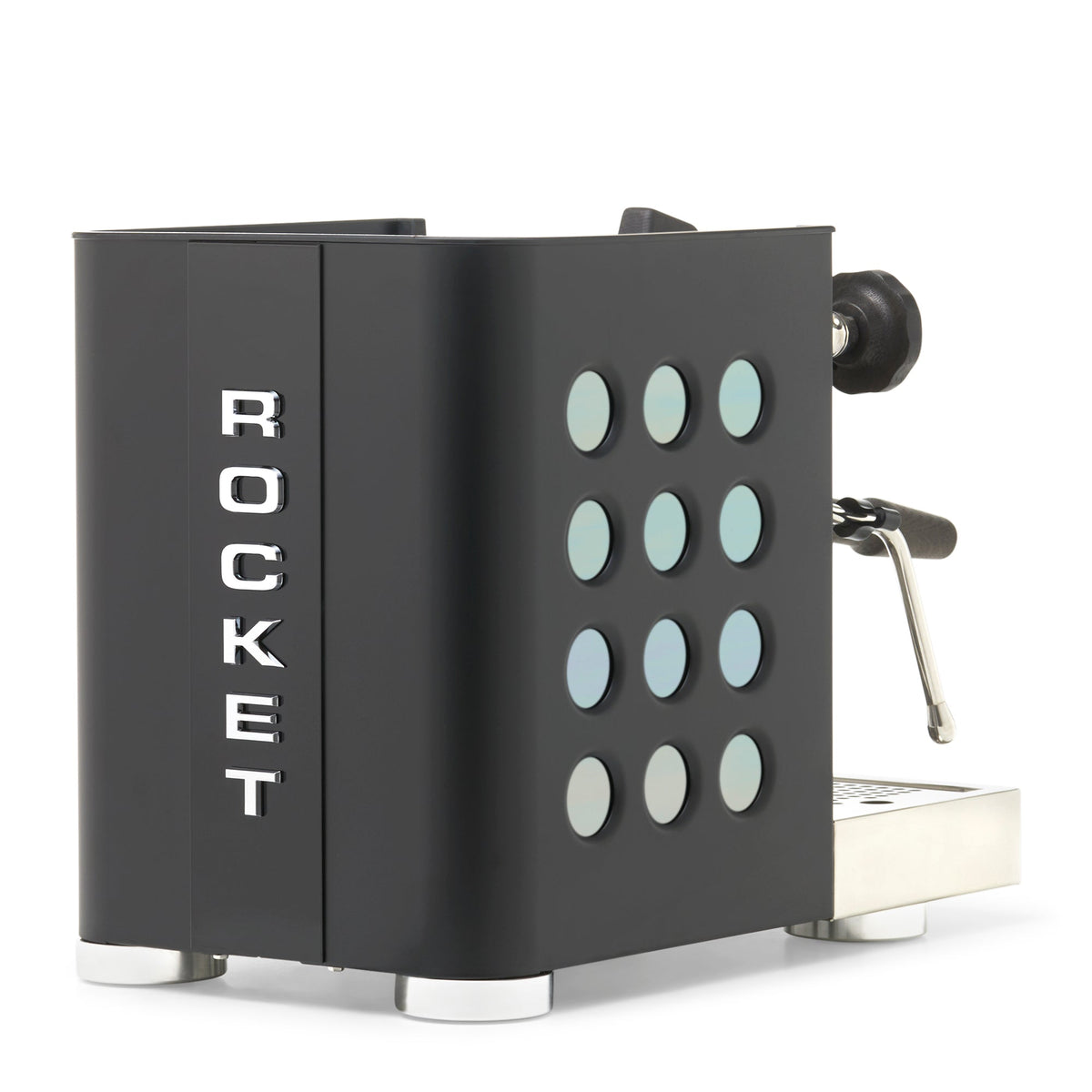Rocket Espresso Appartamento TCA Heat-Exchange Espresso Machine in Black with Black Stripe