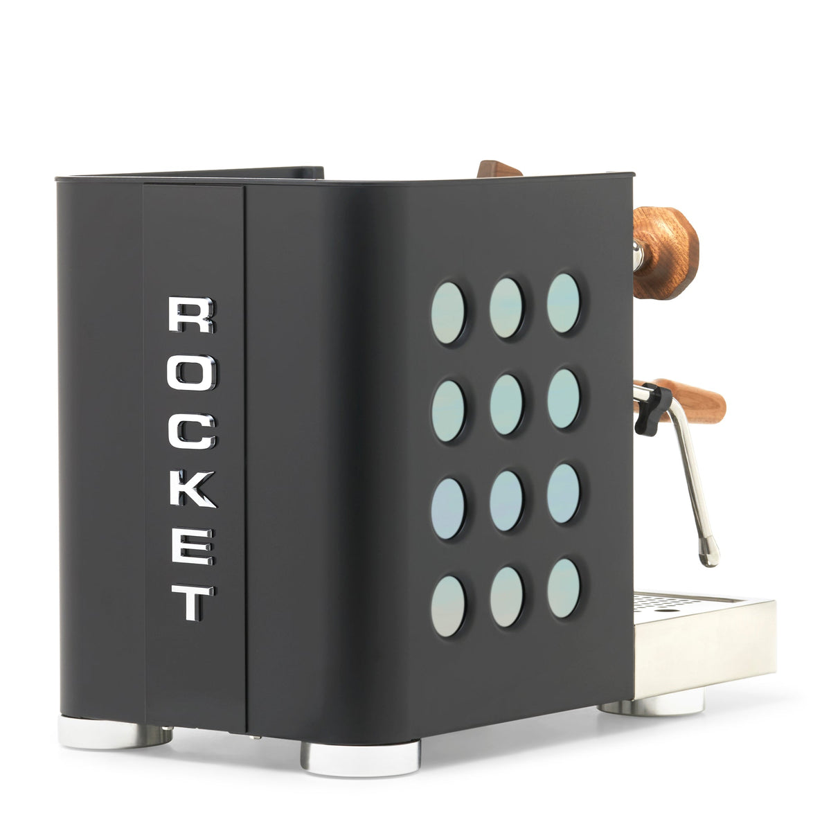 Rocket Espresso Appartamento TCA Heat-Exchange Espresso Machine in Black with Black Stripe