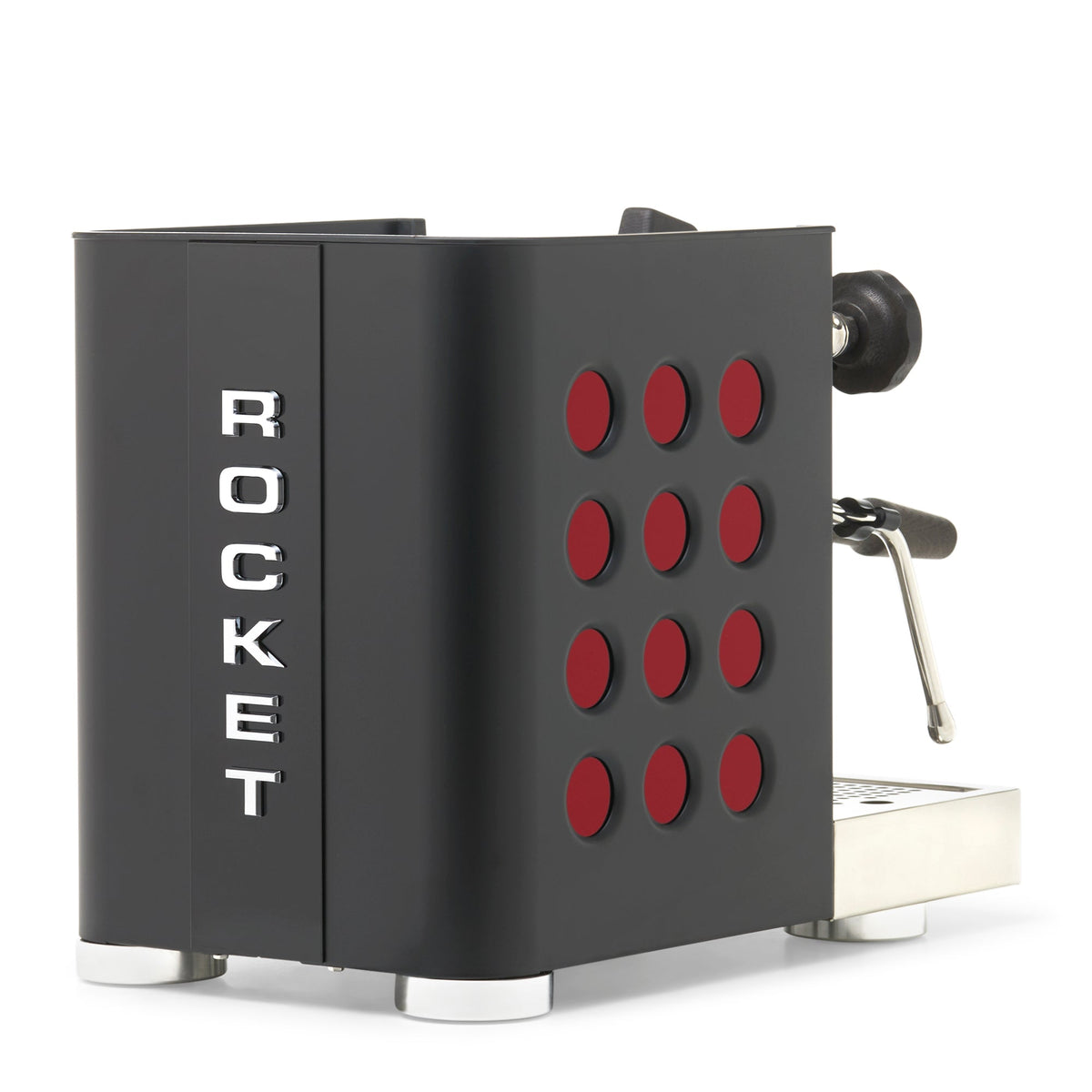 Rocket Espresso Appartamento TCA Heat-Exchange Espresso Machine in Black with Black Stripe
