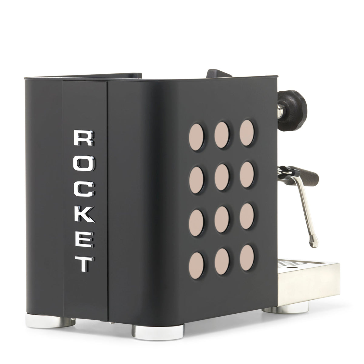 Rocket Espresso Appartamento TCA Heat-Exchange Espresso Machine in Black with Black Stripe