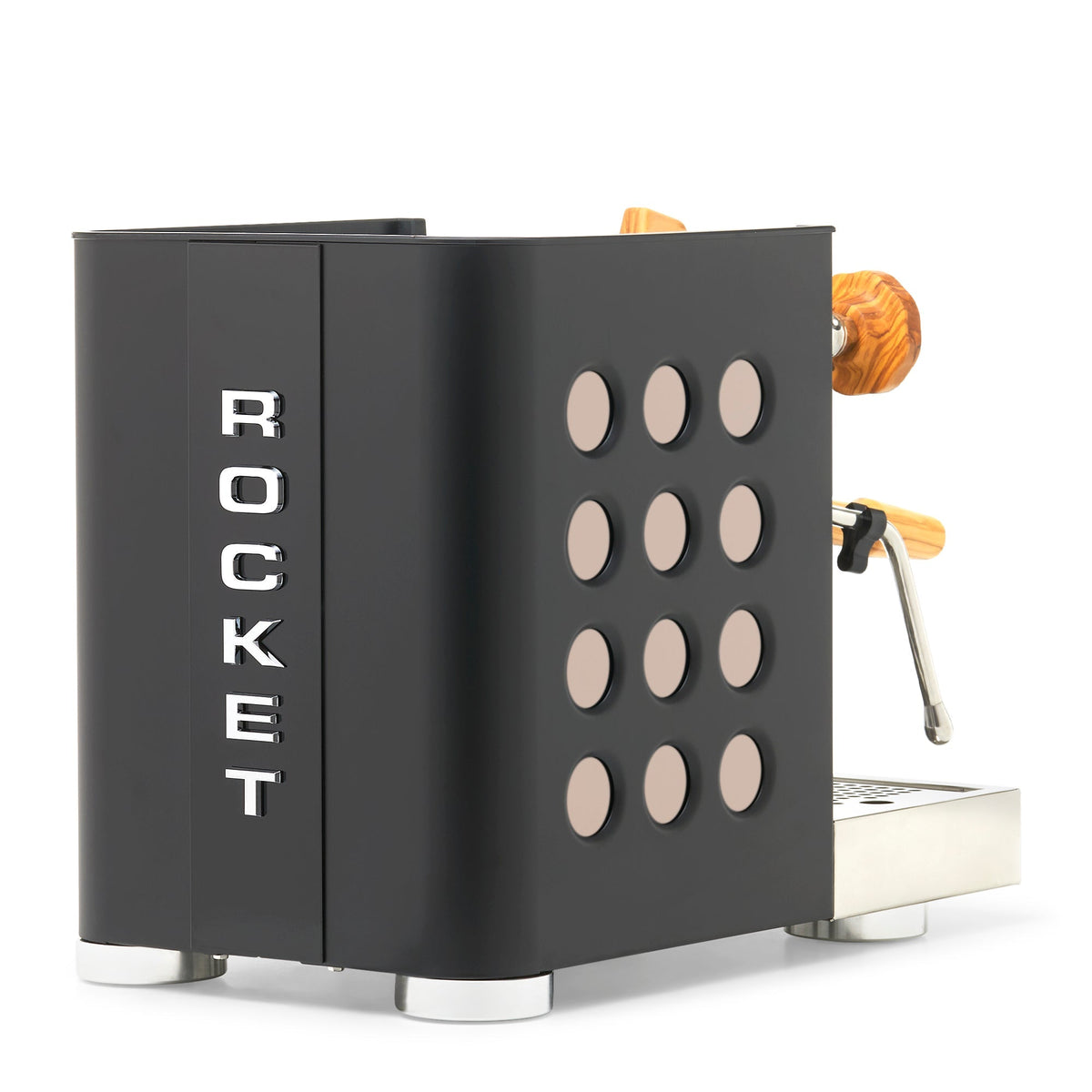 Rocket Espresso Appartamento TCA Heat-Exchange Espresso Machine in Black with Black Stripe