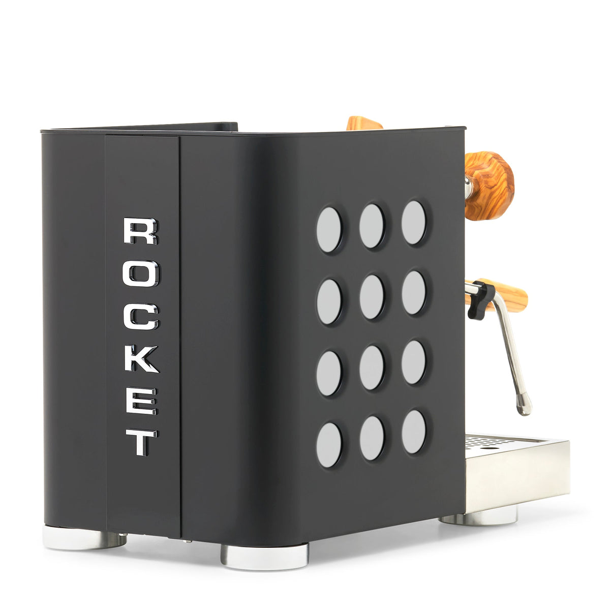 Rocket Espresso Appartamento TCA Heat-Exchange Espresso Machine in Black with Black Stripe
