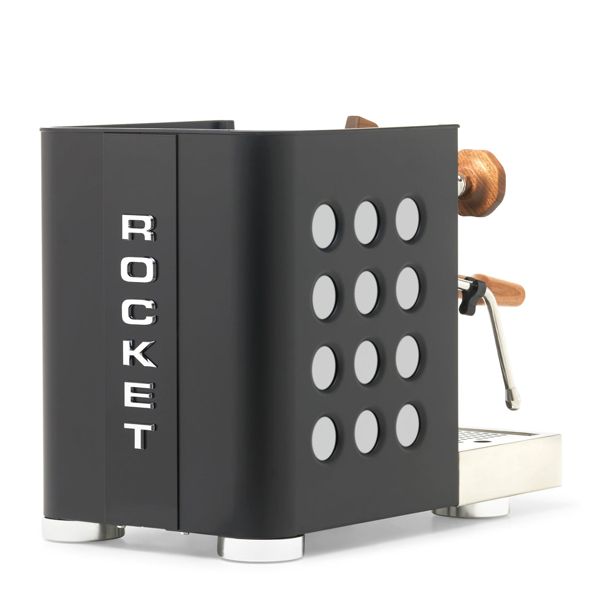 Rocket Espresso Appartamento TCA Heat-Exchange Espresso Machine in Black with Black Stripe
