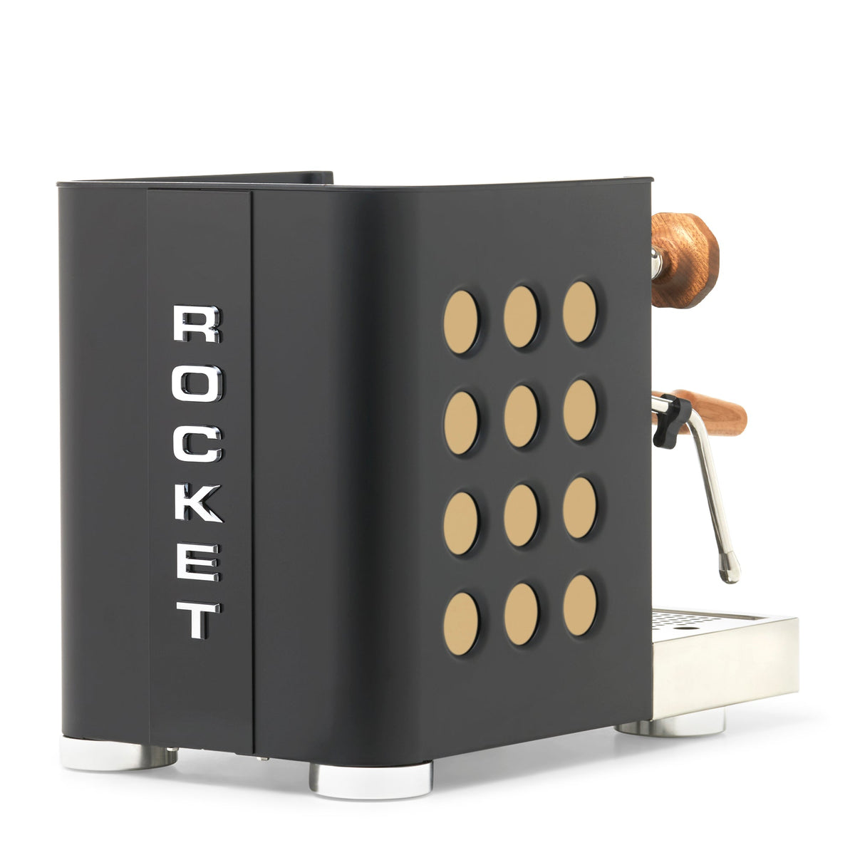 Rocket Espresso Appartamento TCA Heat-Exchange Espresso Machine in Black with Black Stripe