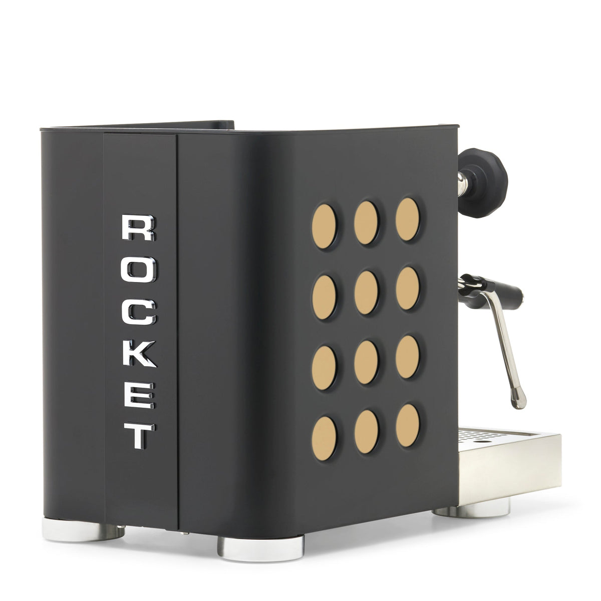 Rocket Espresso Appartamento TCA Heat-Exchange Espresso Machine in Black with Black Stripe
