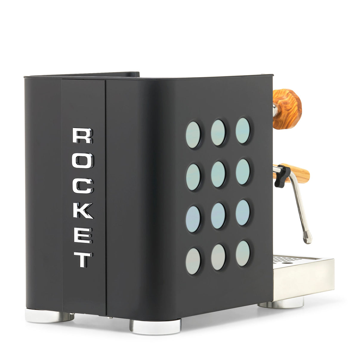 Rocket Espresso Appartamento TCA Heat-Exchange Espresso Machine in Black with Black Stripe