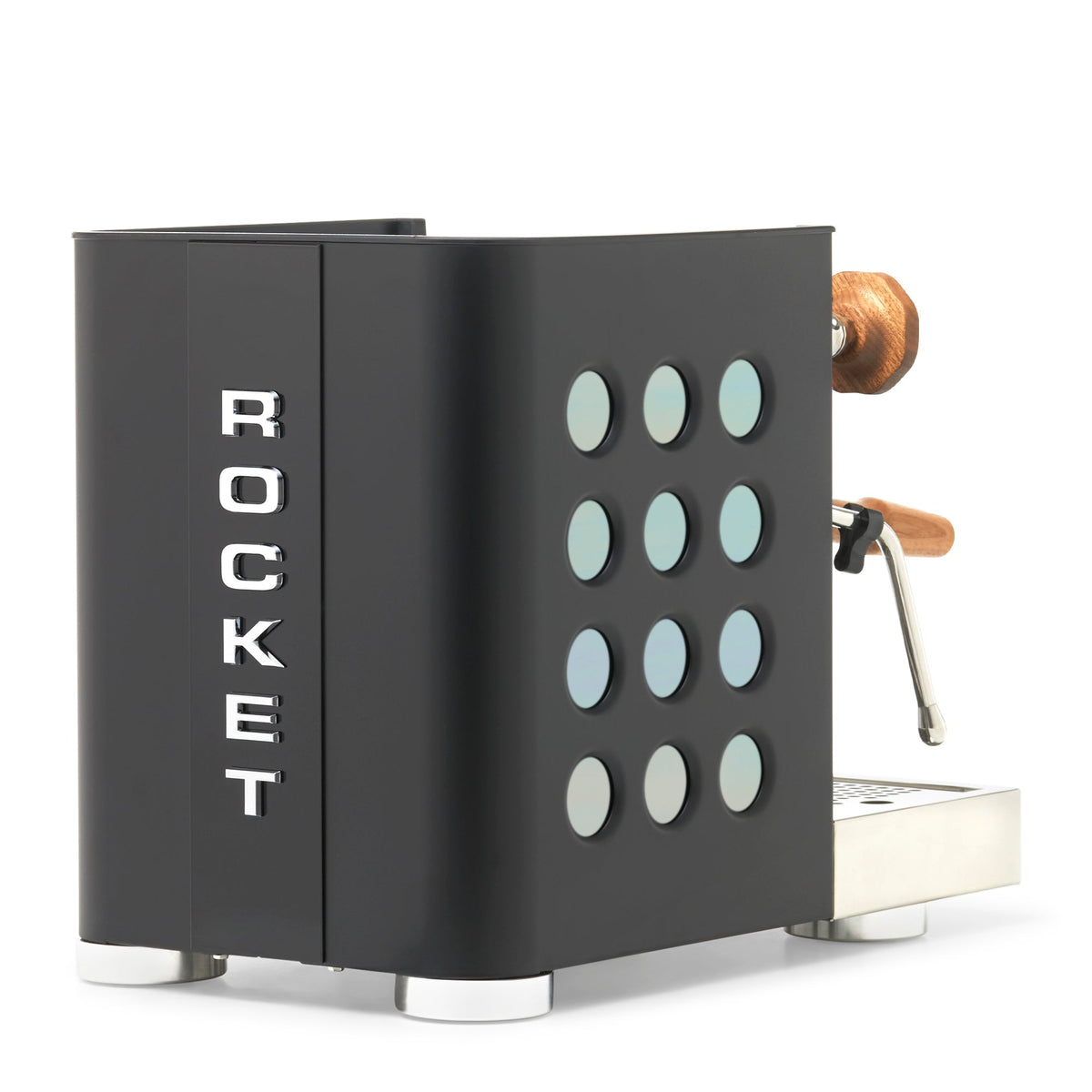 Rocket Espresso Appartamento TCA Heat-Exchange Espresso Machine in Black with Black Stripe