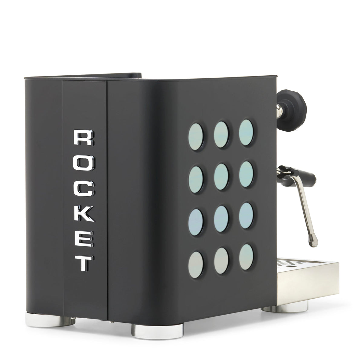 Rocket Espresso Appartamento TCA Heat-Exchange Espresso Machine in Black with Black Stripe