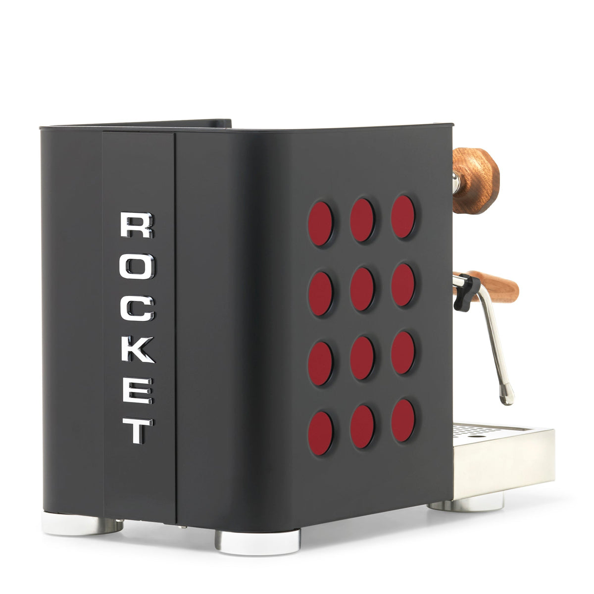 Rocket Espresso Appartamento TCA Heat-Exchange Espresso Machine in Black with Black Stripe