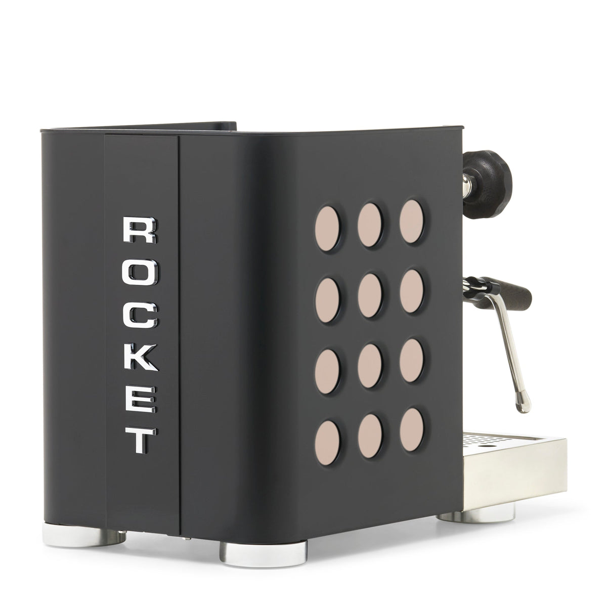 Rocket Espresso Appartamento TCA Heat-Exchange Espresso Machine in Black with Black Stripe