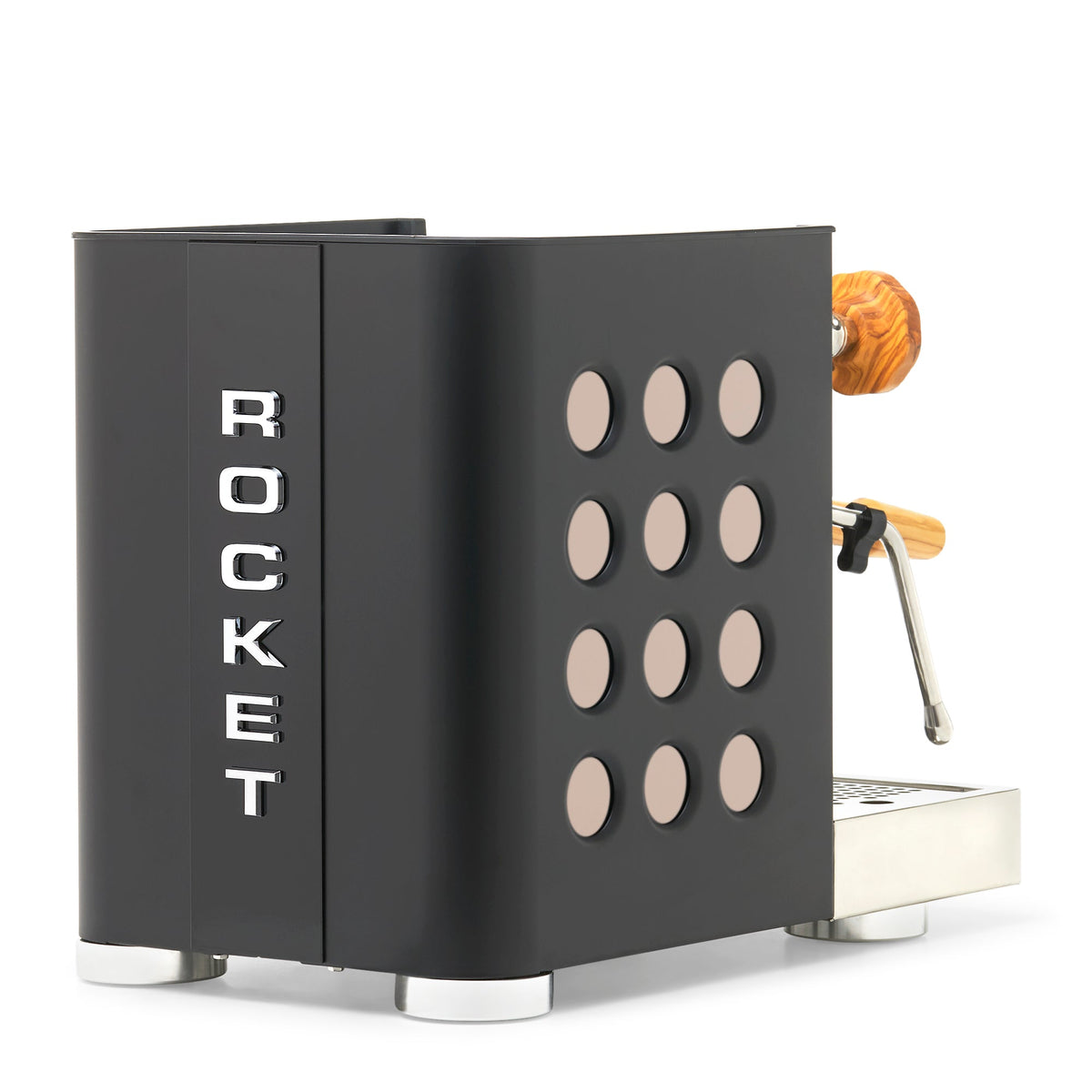 Rocket Espresso Appartamento TCA Heat-Exchange Espresso Machine in Black with Black Stripe