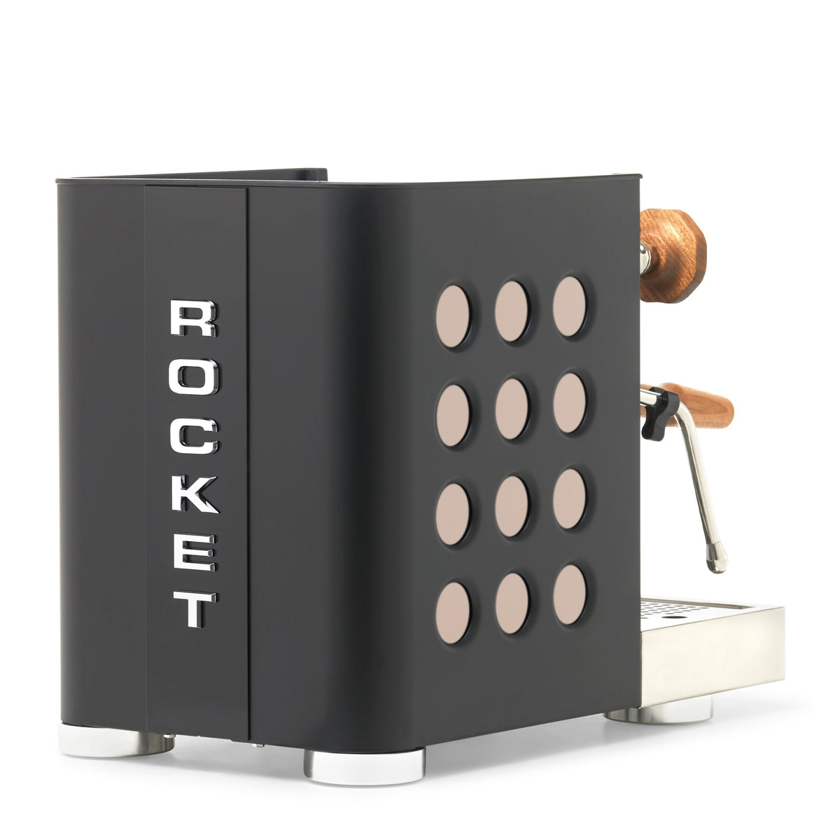 Rocket Espresso Appartamento TCA Heat-Exchange Espresso Machine in Black with Black Stripe