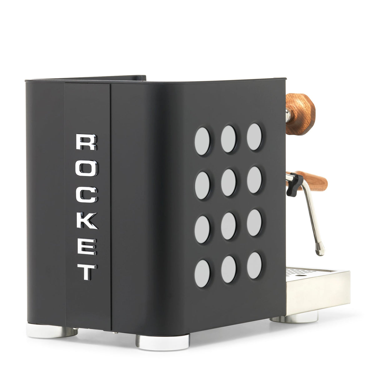Rocket Espresso Appartamento TCA Heat-Exchange Espresso Machine in Black with Black Stripe