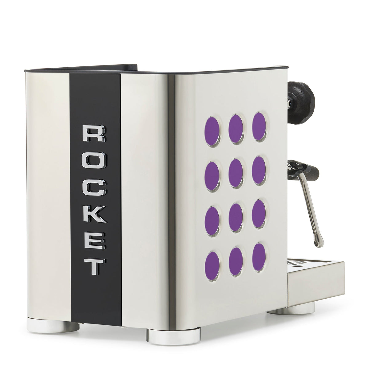 Rocket Espresso Appartamento TCA Heat-Exchange Espresso Machine in Stainless Steel with Black Stripe